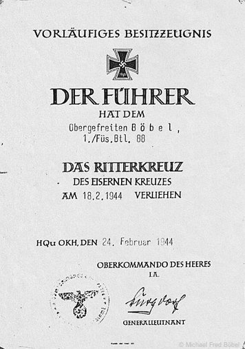 Urkunden und Besitzzeugnisse Böbel, Hermann