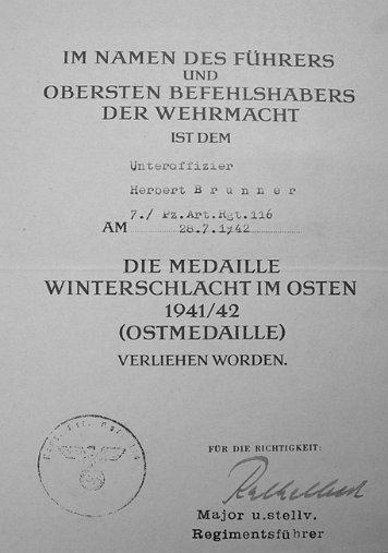 Urkunden und Besitzzeugnisse Brunner, Herbert