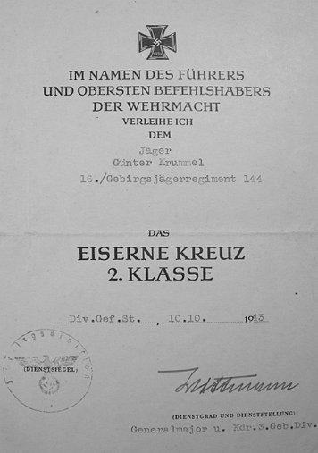 Urkunden und Besitzzeugnisse Krummel, Günther