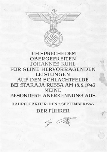 Urkunden und Besitzzeugnisse Kühl, Johannes
