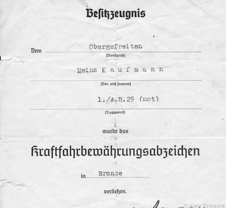 Kraftfahr-Bewährungsabzeichen in Bronze