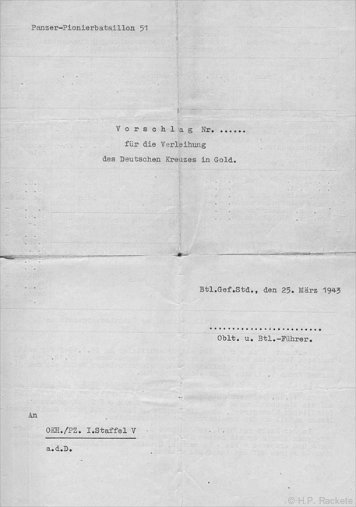 Verleihungsvorschläge Deutsches Kreuz in Gold