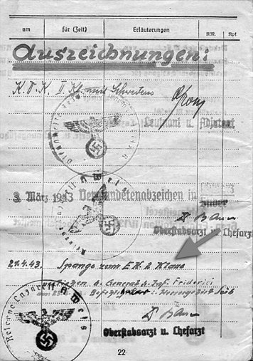 Soldbuch-Einträge Spange zum Eisernen Kreuz 2. Klasse