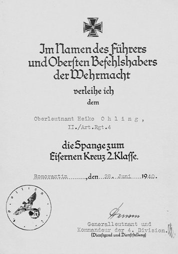 Spange zum Eisernen Kreuz 2. Klasse Heer