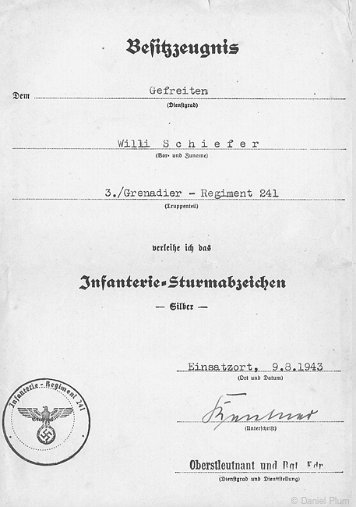 Infanterie-Sturmabzeichen in Silber Heer