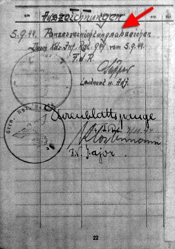 Soldbuch-Eintrag HE 1