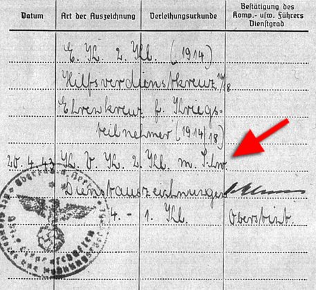 Soldbuch-Einträge