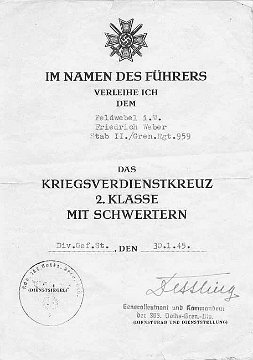 Verleihungsurkunde HE 6