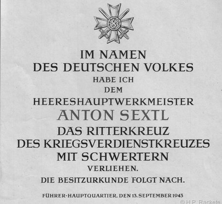 Ritterkreuz des Kriegsverdienstkreuzes