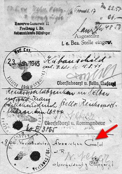 Soldbuch-Eintrag HE 1