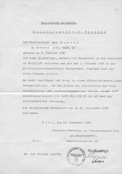 Militäranwärterurkunde HE 2