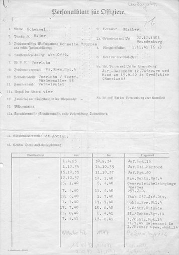 Schemmel, Günther Personalblatt