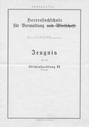 Lehrgangszeugnisse Heer